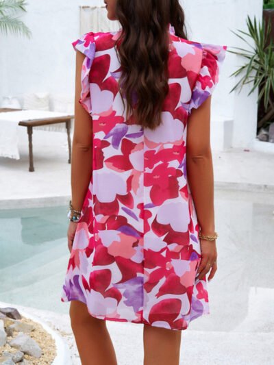 Women's Elegant Printed Sleeveless Dress - Image 12