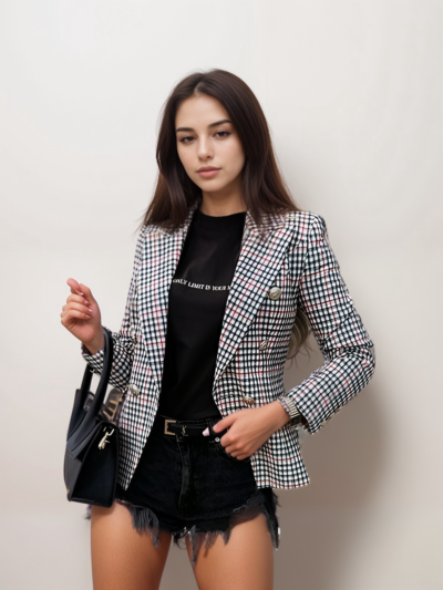 Fitted check Blazer