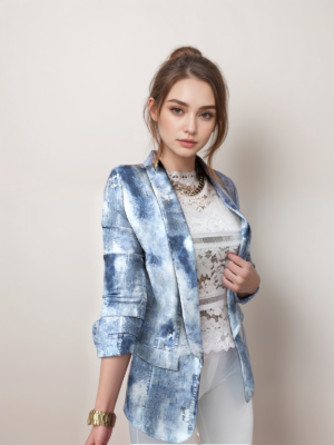 Casual Tie-Dye Printed Blazer