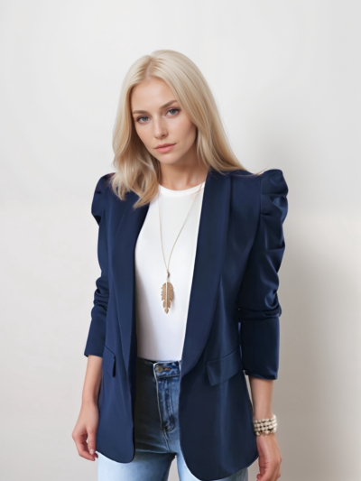 Shoulder pad puff sleeve slim Blazer