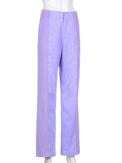 Loose Casual Solid Corduroy Pants - Image 17