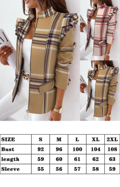 Autumn Winter Long Sleeve Printed Suit Coat - Image 6