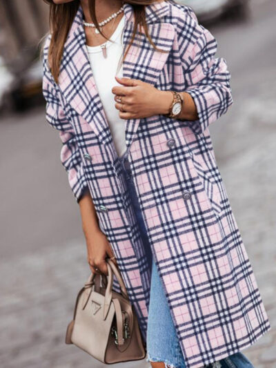 Ladies' Fashionable Double-Breasted Woolen Coat - Image 4