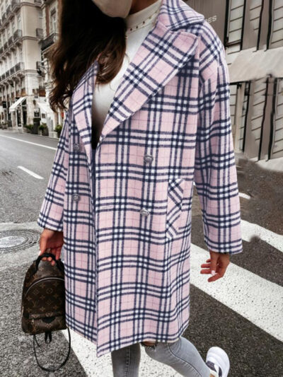 Ladies' Fashionable Double-Breasted Woolen Coat - Image 5