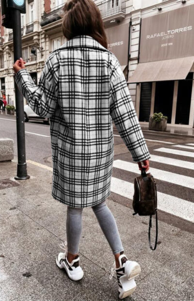 Ladies' Fashionable Double-Breasted Woolen Coat - Image 8