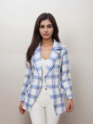 Casual plaid print lapel Blazer