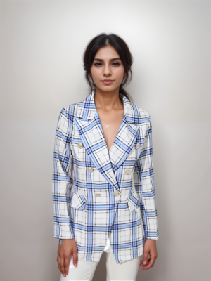 Casual plaid print lapel Blazer