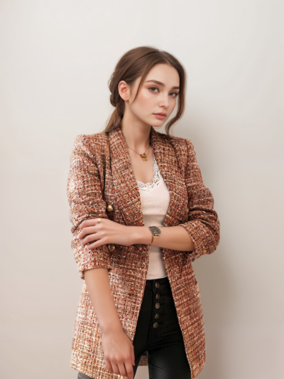 Women's long-sleeved printed Blazer