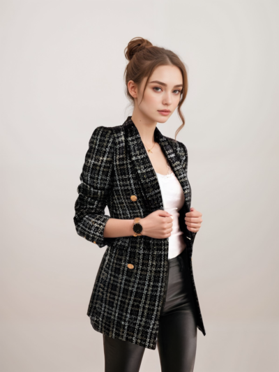 Women's long-sleeved printed Blazer