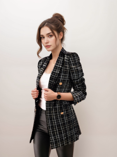 Women's long-sleeved printed Blazer