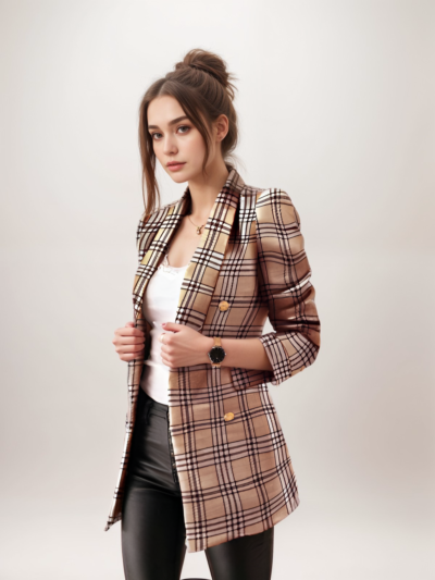 Women's long-sleeved printed Blazer