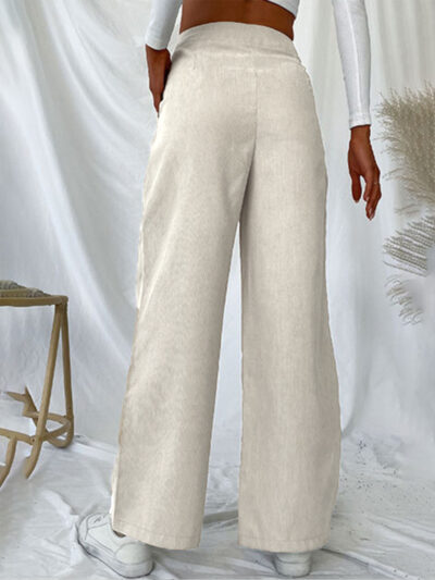 Women's Casual women's commuting corduroy commuting style wide-leg pants - Image 4