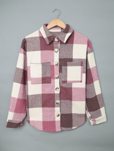 Plaid Shirt Women's Breasted Pocket Casual Jacket Women - Image 10