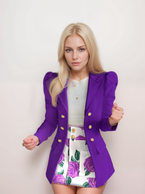 Printed princess sleeve Blazer