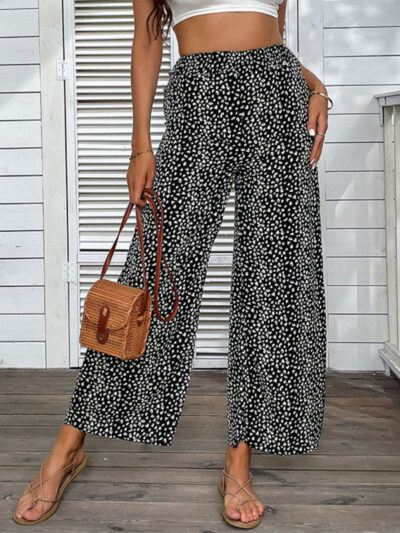 Women's Woven Fashion Casual Leopard Print Casual Wide-leg Pants - Image 7