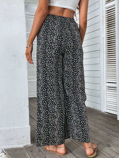 Women's Woven Fashion Casual Leopard Print Casual Wide-leg Pants - Image 6