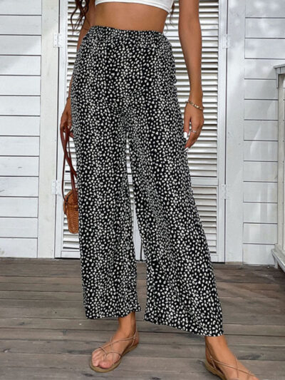 Women's Woven Fashion Casual Leopard Print Casual Wide-leg Pants - Image 8