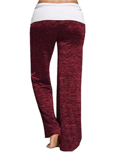 Stitching yoga quick-drying sports trousers outdoor casual wide-leg pants - Image 12