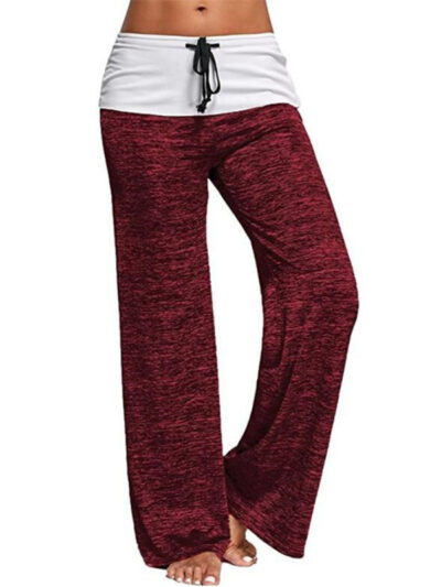 Stitching yoga quick-drying sports trousers outdoor casual wide-leg pants - Image 6