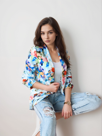 Fashion Print Spring Casual Blazer – Chic and Lightweight for Effortless Style