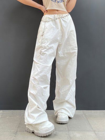 Women's Woven Pants Loose Retro Drawstring Casual Overalls - Image 12