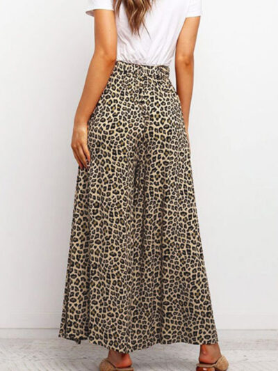 Women's casual fashion loose leopard print wide-leg pants - Image 2