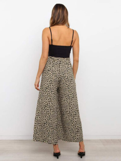 Women's casual fashion loose leopard print wide-leg pants - Image 3