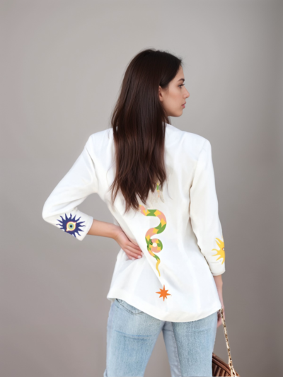 Women's printed slim fit blazer