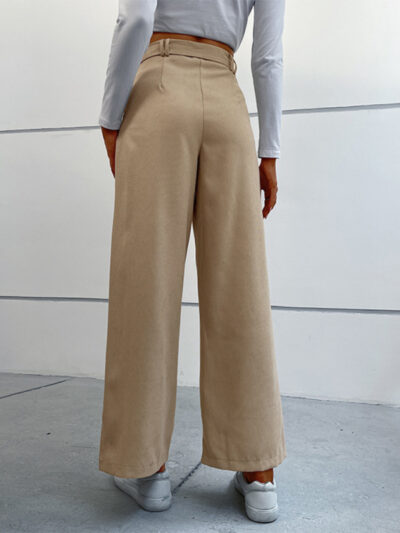 Women's straight solid color casual trousers - Image 3