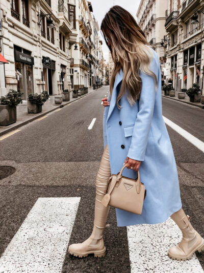 women's long sleeve suit collar double breasted woolen coat coat - Image 3