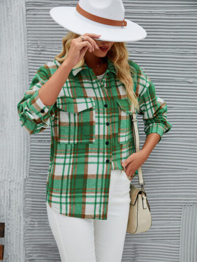 Fashionable plaid woolen jacket for autumn and winter - Image 5