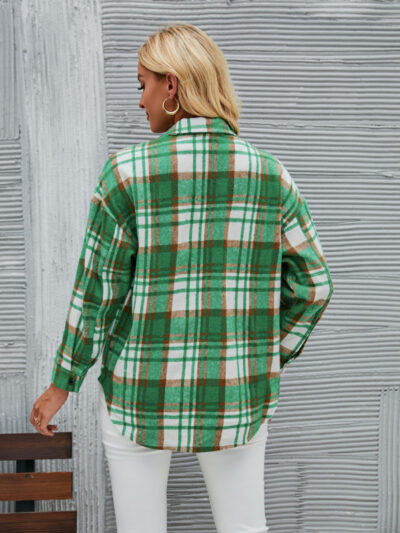 Fashionable plaid woolen jacket for autumn and winter - Image 4