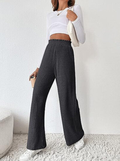 women's casual loose knitted trousers Pants - Image 2