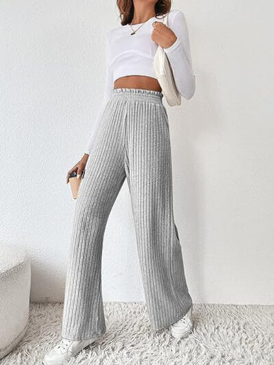 women's casual loose knitted trousers Pants - Image 8