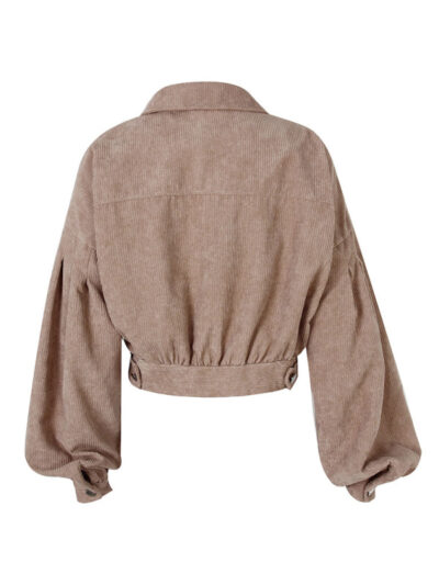 Corduroy Jacket Lantern Sleeve Single Breasted Short Jacket Women - Image 10