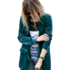 Solid color mid-length jacket