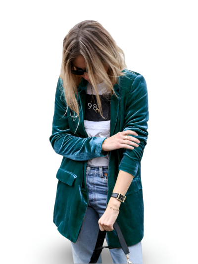 Solid color mid-length jacket