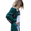 Solid color mid-length jacket