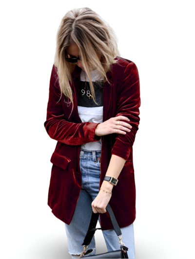 Solid color mid-length jacket