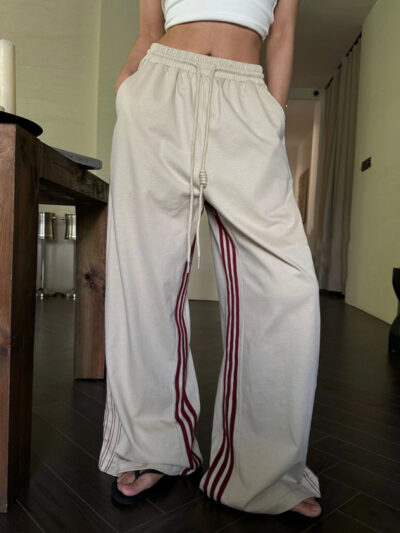 High waist drawstring loose high street hot girl wide leg trousers - Image 5