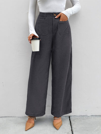 Women's Corduroy Patch Pocket Casual Pants