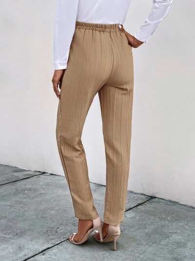 Casual elastic waist pleated women's pants - Image 3