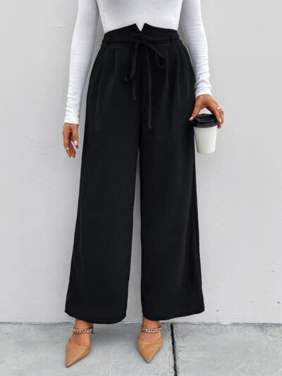 Women's elastic elastic loose wide leg long pants - Image 2