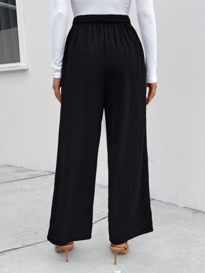 Women's elastic elastic loose wide leg long pants - Image 4