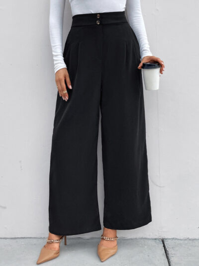 Women's elastic elastic loose wide leg long pants - Image 5