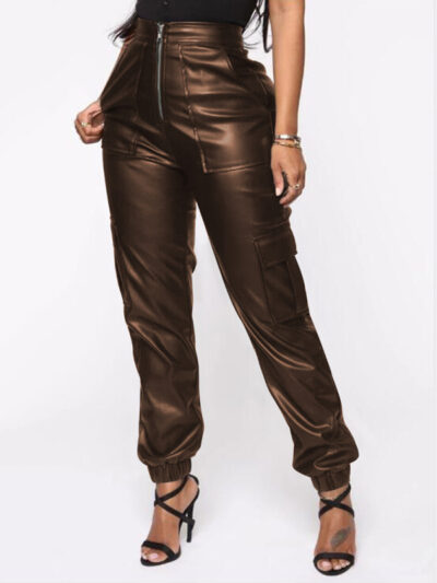 Women's Fashionable Multiple Pocket Cargo Pants - Image 4