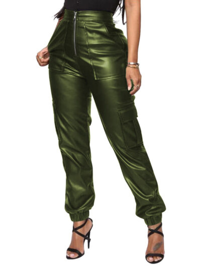 Women's Fashionable Multiple Pocket Cargo Pants - Image 23