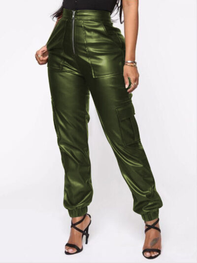 Women's Fashionable Multiple Pocket Cargo Pants - Image 5