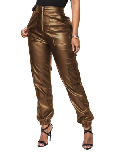 Women's Fashionable Multiple Pocket Cargo Pants - Image 13