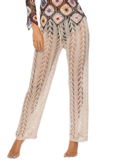 Hollow loose wide leg holiday style beach trousers